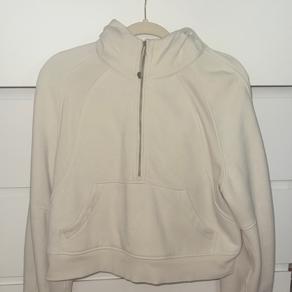 Lululemon cream and gold half-zip sweatshirt